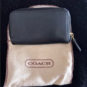 Coach Black Leather Card Holder